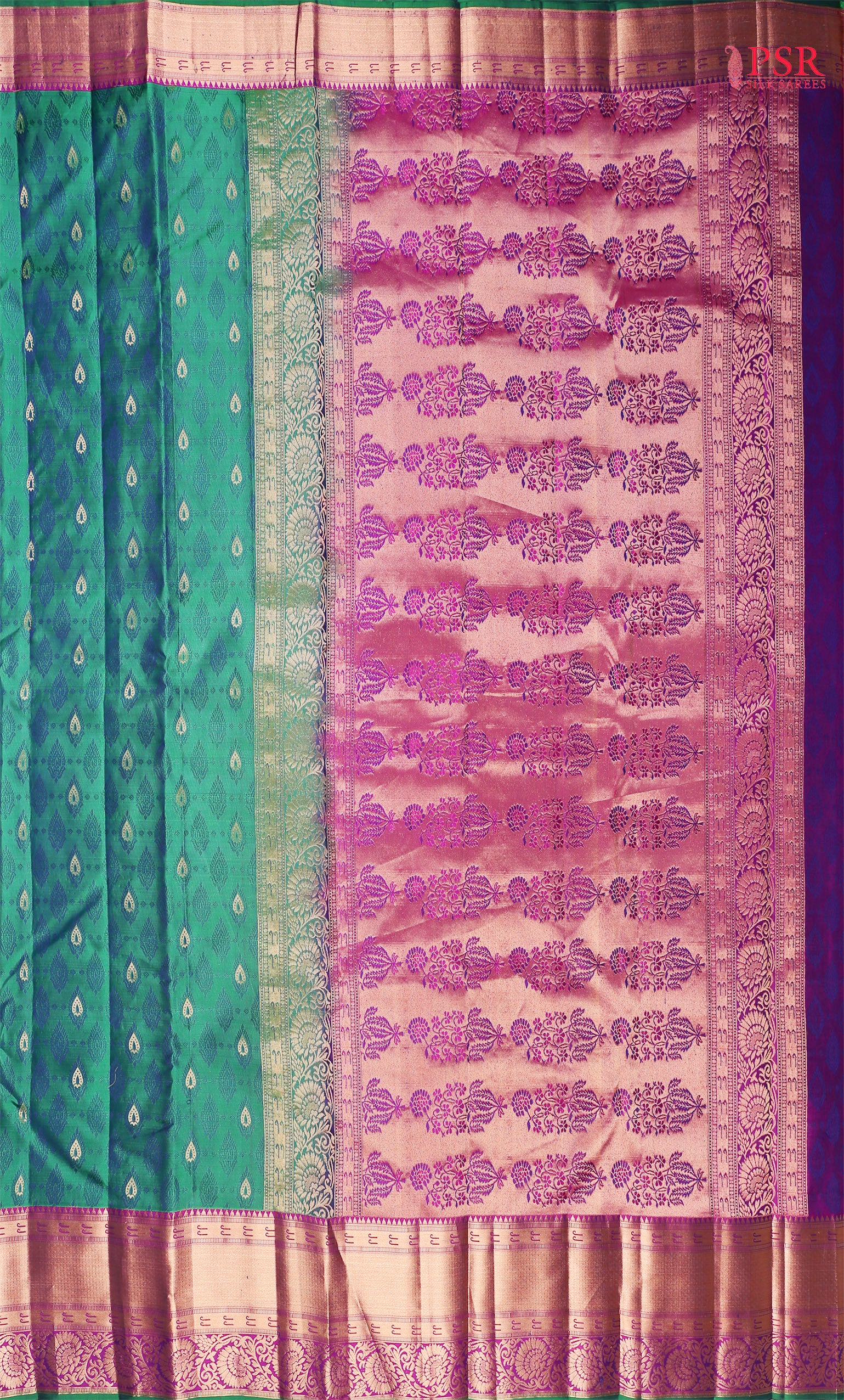 Emerald Green Fancy Kanchipuram Silk Saree