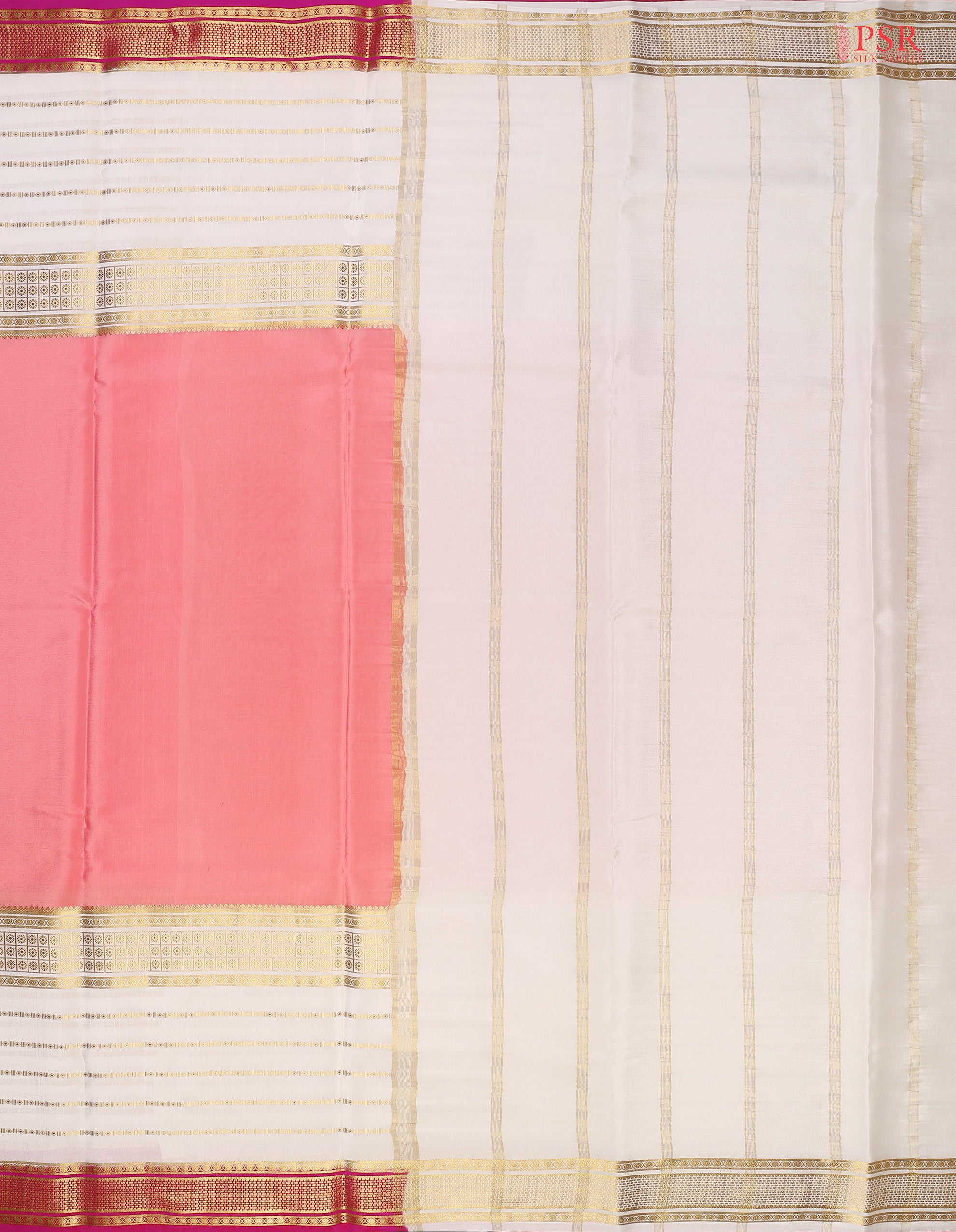 PSR Silks Exclusive Flamingo Pink Mysore Silk Saree&nbsp;