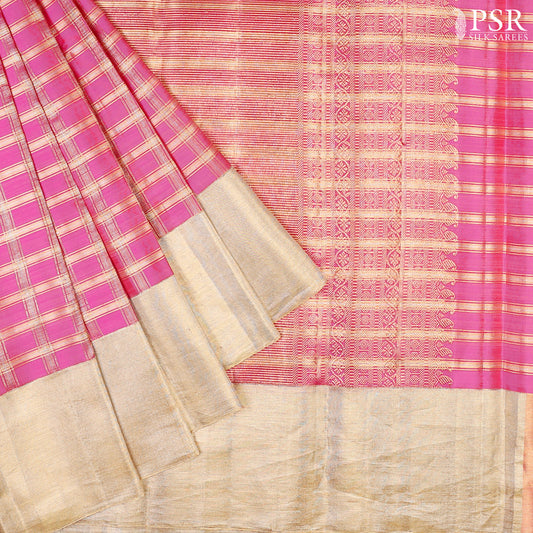 Mulberry Pink Kanchipuram Silk Saree