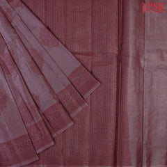Dark Mauve Lilac Banaras Tussar Silk Saree