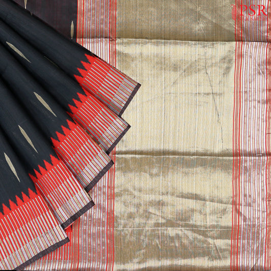 Black Semi Banaras Saree