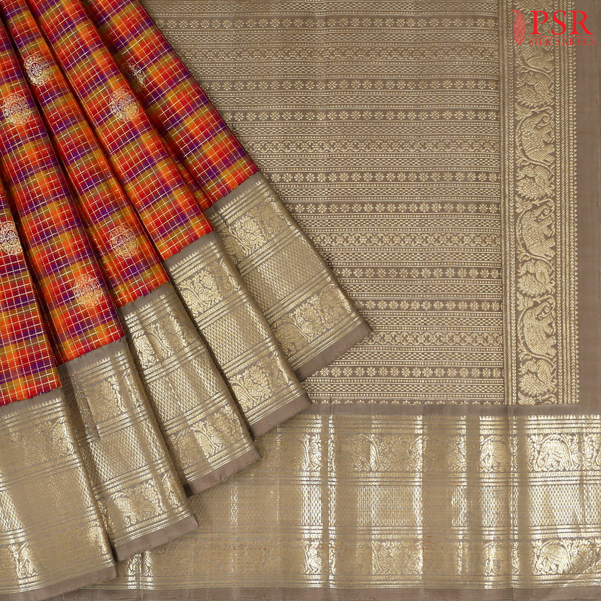 Multicolor Bridal Kanchipuram Silk Saree