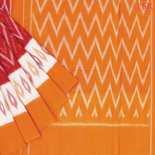Red Ikkat Cotton Saree