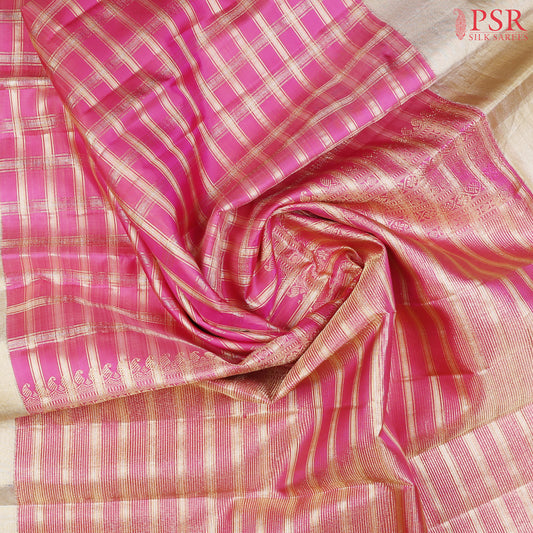 Mulberry Pink Kanchipuram Silk Saree