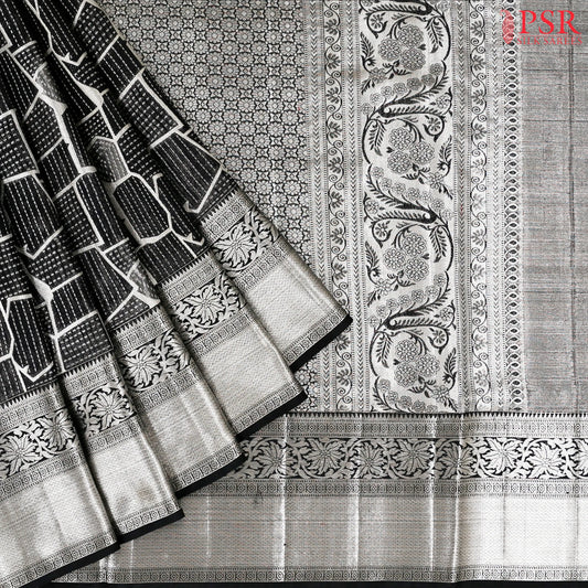 Black Bridal Designe Kanchipuram Silk Saree