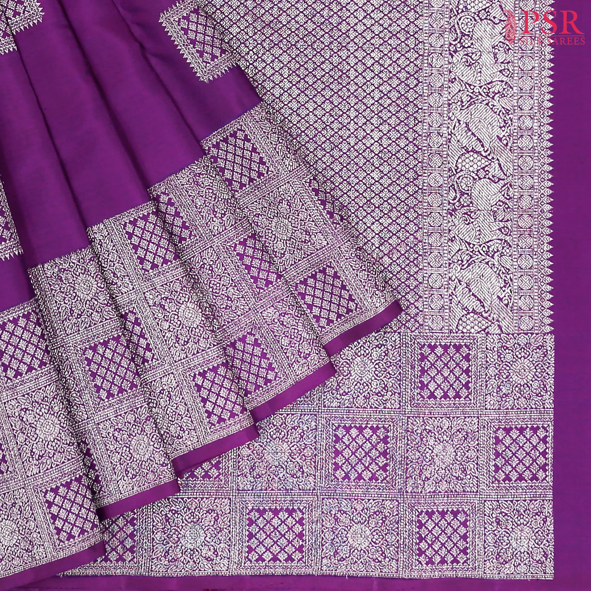 Dark Purple Kanchipuram Silk Saree