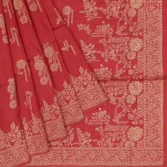 Red Semi Banaras Saree