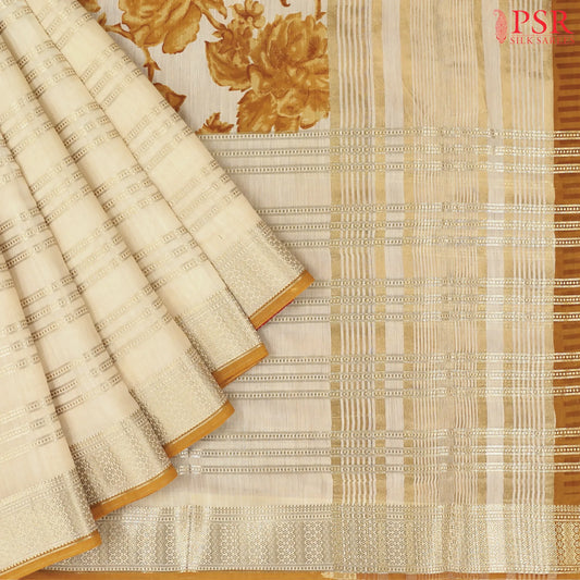Bisque Beige Assam Saree