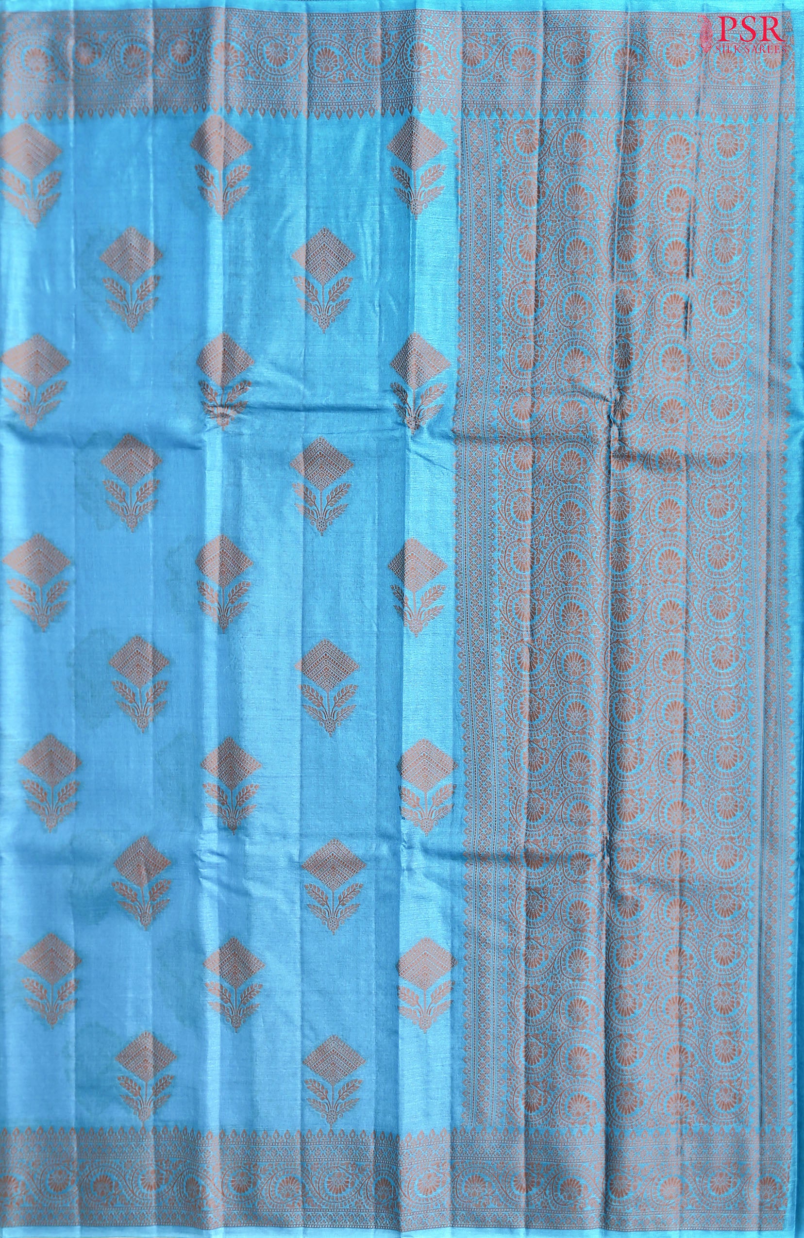 Cerulean Blue Banaras Tussar Silk Saree