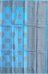 Cerulean Blue Banaras Tussar Silk Saree