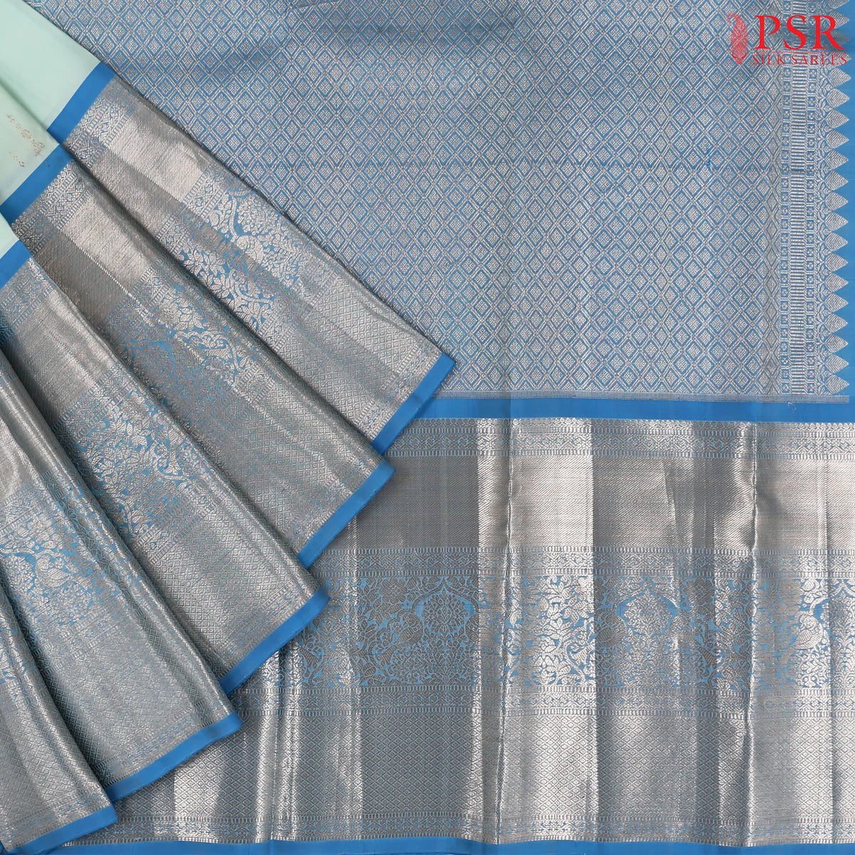 Pastel Blue Kanchipuram Silk Saree