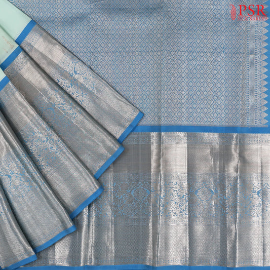 Pastel Blue Kanchipuram Silk Saree