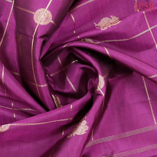 Dark Purple Kanchipuram Silk Saree