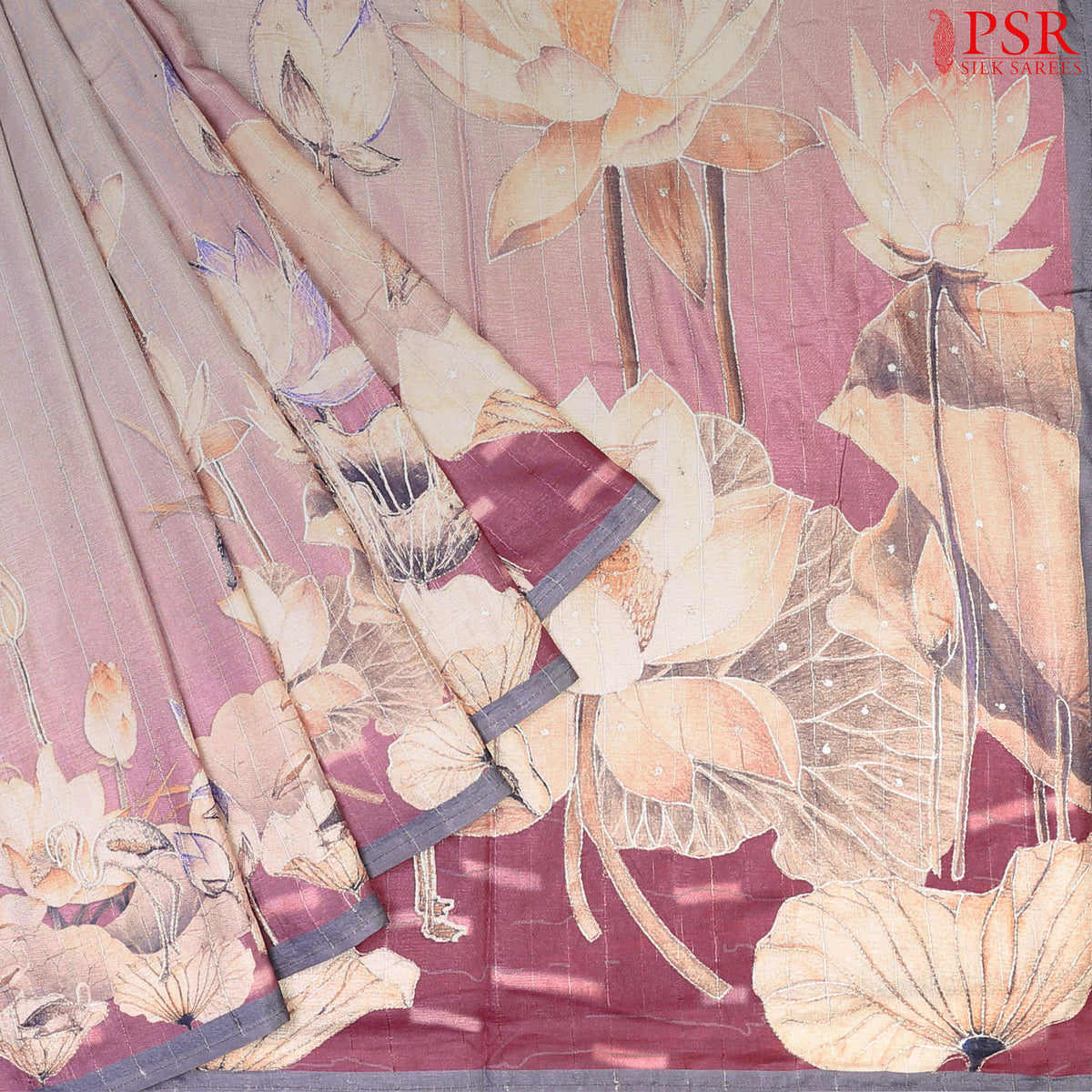 Chanderi Embroidery - Taupe Brown