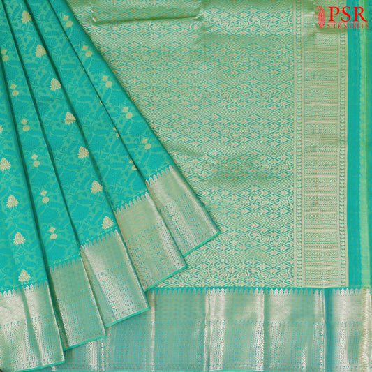 Sea Green Kanchipuram Silk Saree