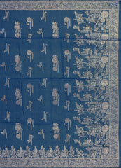 Prussian Blue Semi Banaras Saree