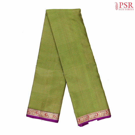 Green & Tan Kanchipuram Jacquard Silk Saree