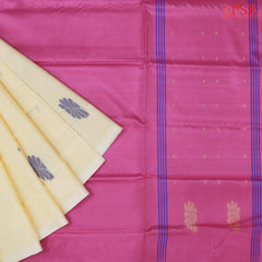 Cream Beige Vazhainaar Silk Saree