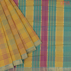 Olive Yellow Mangalagiri Cotton Saree