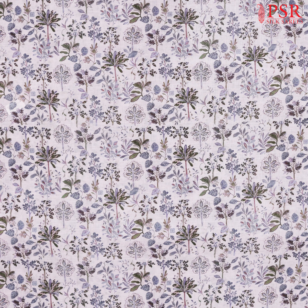 Lilac Linen Print Running Material