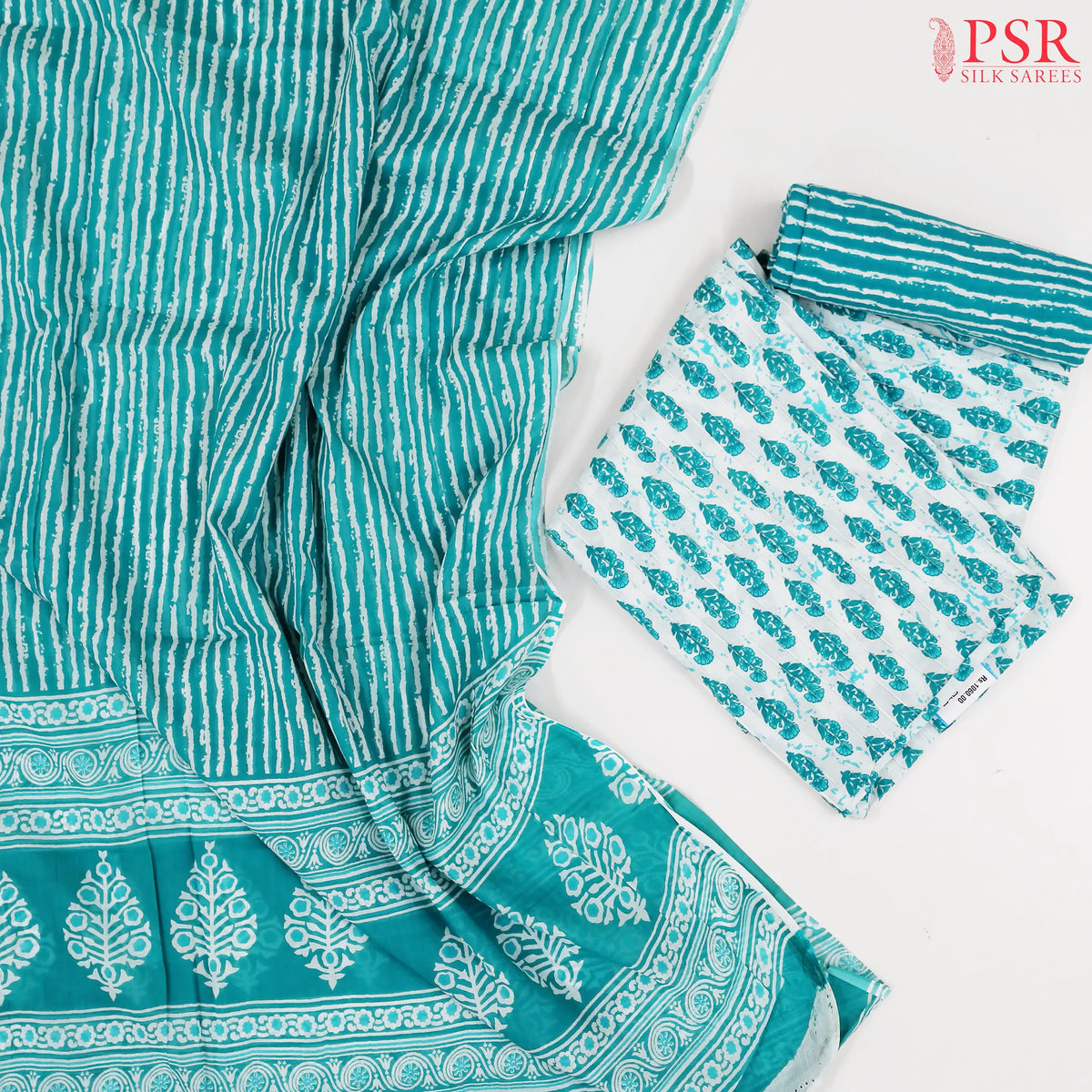 Pale Blue Cotton Dress Material