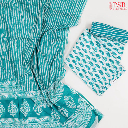 Pale Blue Cotton Dress Material