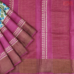 Beige Tussar Silk Saree