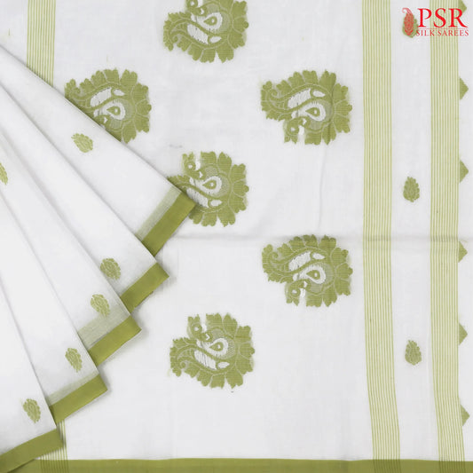 White Byloom Cotton Saree