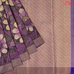 Dark Purple Kanchipuram Tissue Silk Saree