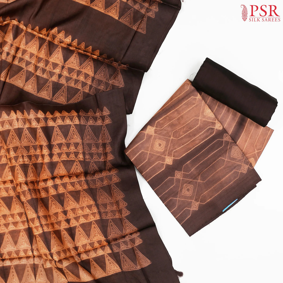 Chestnut Brown Tassar Silk Dress Material
