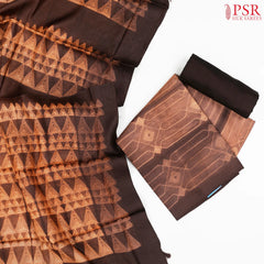 Chestnut Brown Tassar Silk Dress Material