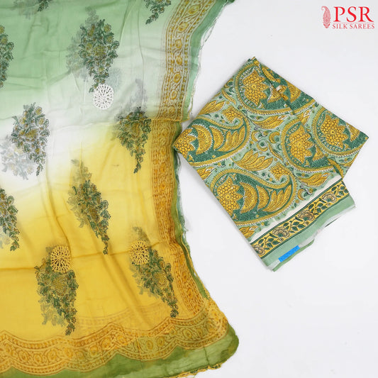 Light Green Pure Cotton Dress Material