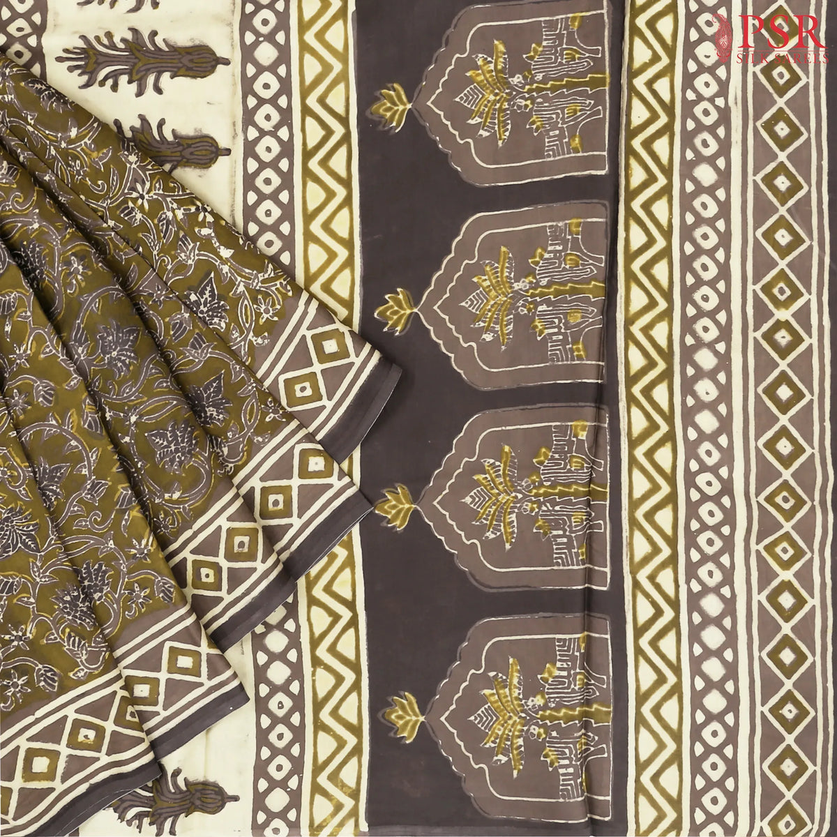 Dark Olive Modal Silk Saree