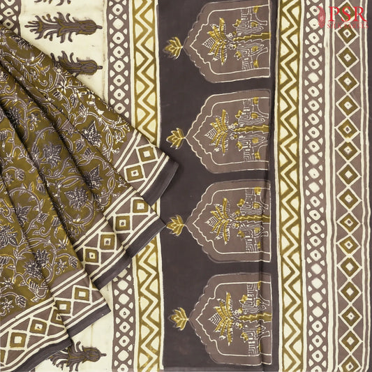 Dark Olive Modal Silk Saree