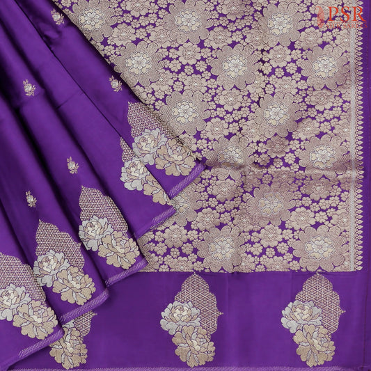 Violet Banarasi Habutai Satin Saree