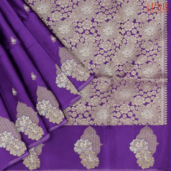 Violet Banarasi Habutai Satin Saree
