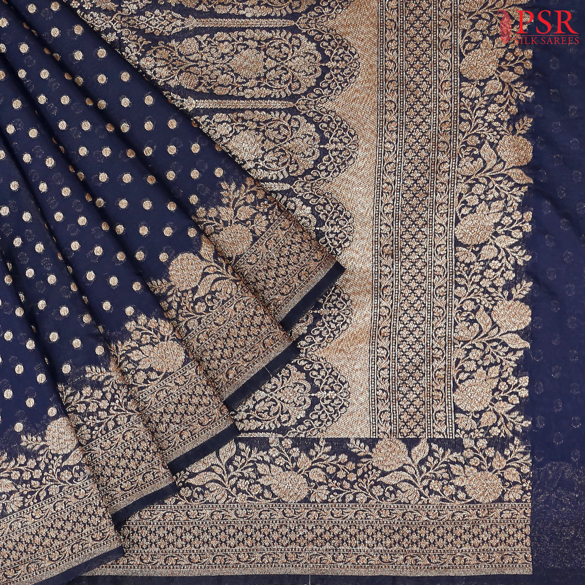 Dark Blue Georgette Saree