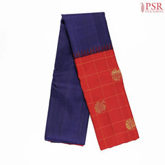 Midnight Blue & Imperial Red Kanchipuram Silk Saree