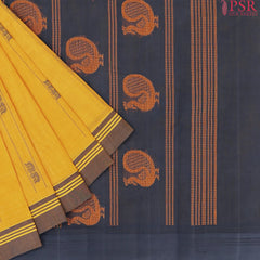 Amber Yellow Kanchi Cotton Saree