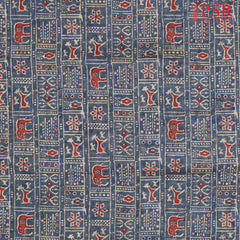 Slate Blue Semi Tassar Print Running Material