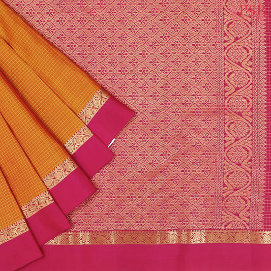 Apricot Orange Fancy Kanchipuram Silk Saree