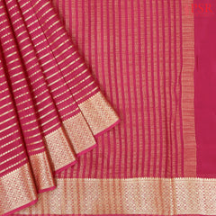Cerise Red Semi Binny Silk Saree