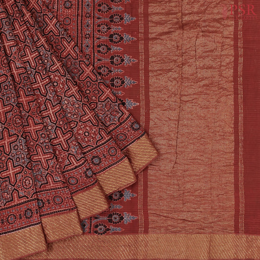 Maroon Mangalagiri Cotton Saree