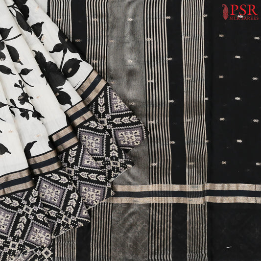 Pearl Grey Asssam Saree