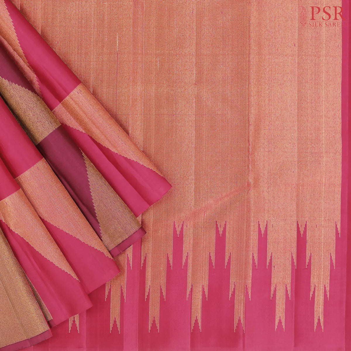 Dark Pink Kanchipuram Silk Saree