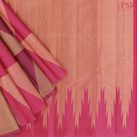 Dark Pink Kanchipuram Silk Saree
