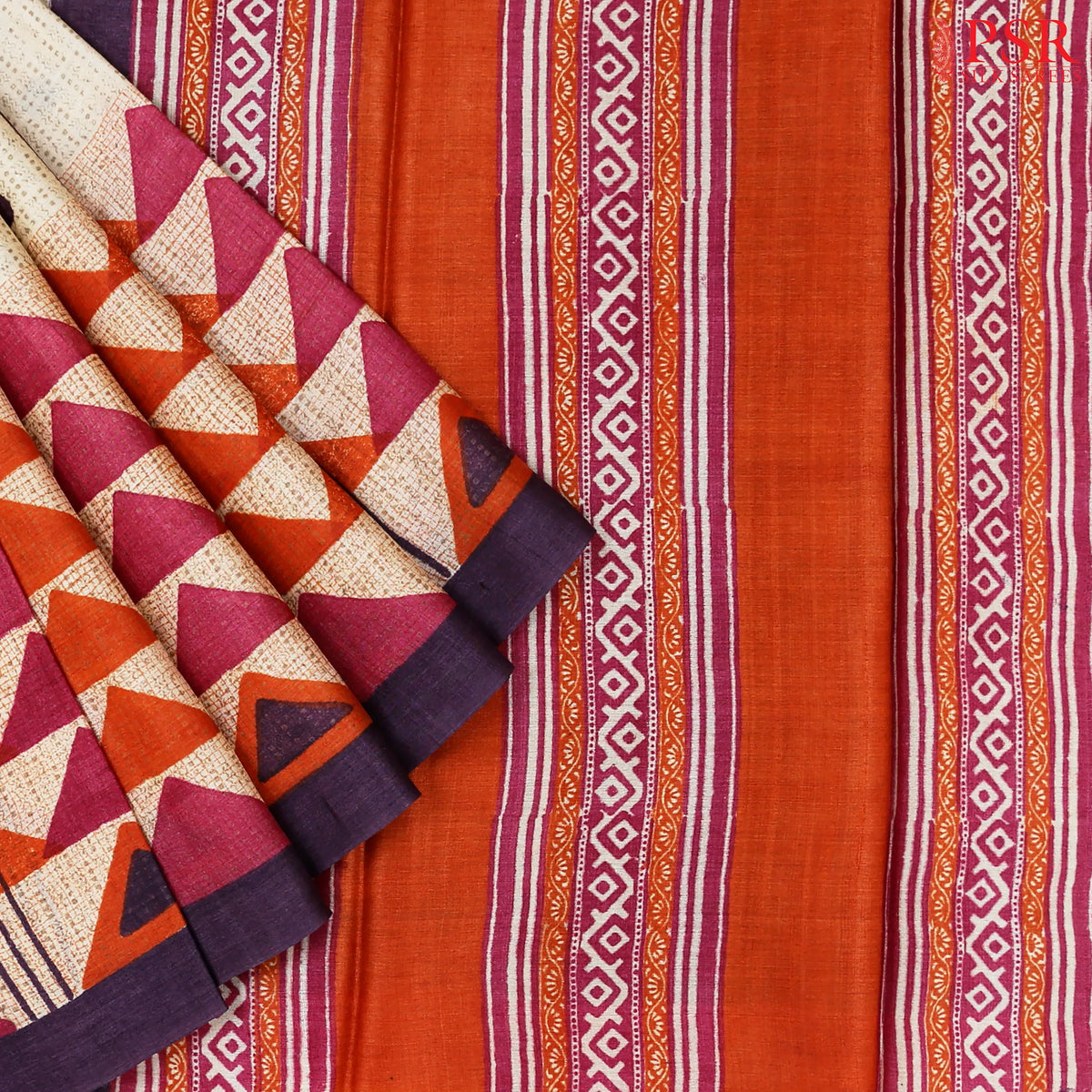 Beige Kadhi Tussar Silk Saree