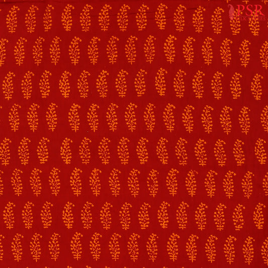 Rust Red Cotton Print Running Material