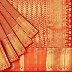 Red Kanchipuram Jacquard Silk Saree