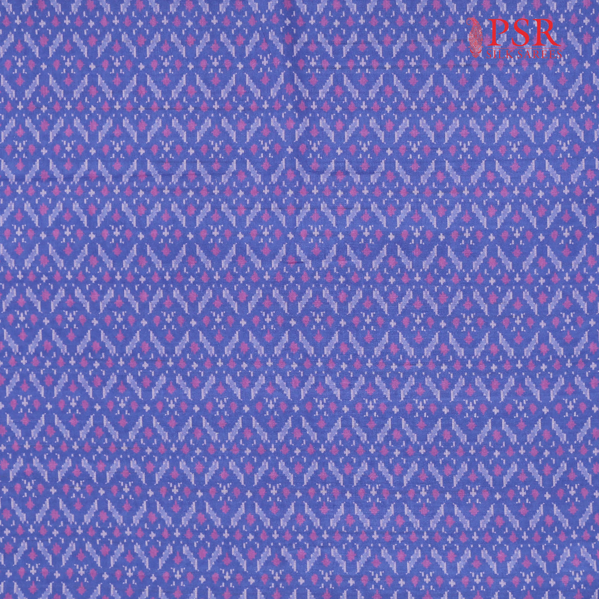 Blurple Semi Tassar Ikkat Print Running Material